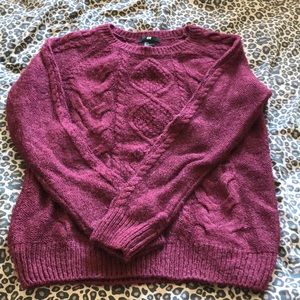 H&M maroon cable knit  sweater
